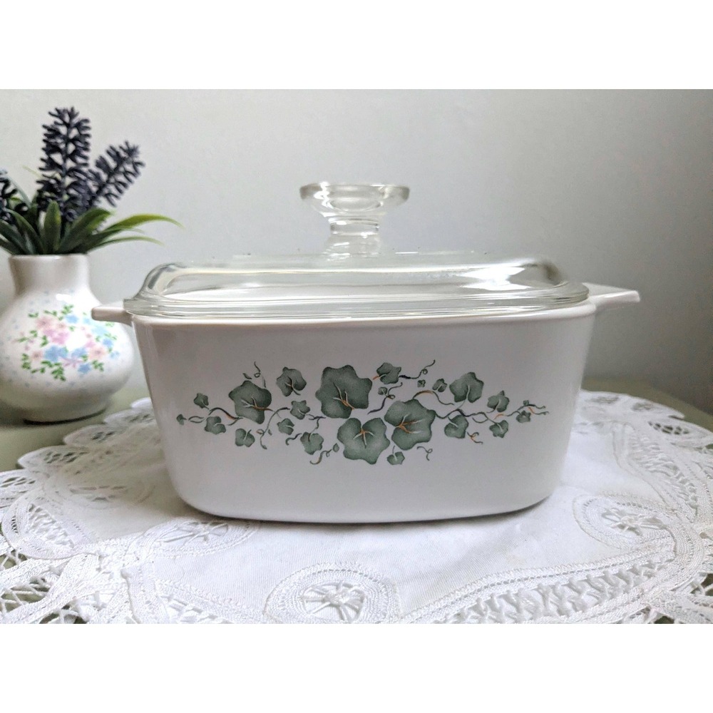 Vintage Corning Ware A-1.5-B Country‎ Ivy Casserole Dish with Glass Lid | 1.5 L